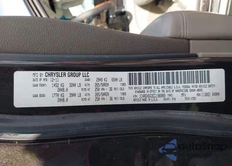 2012 Dodge Durango Crew z USA, uszkodzony, nr VIN 1C4RDHDG3CC196889